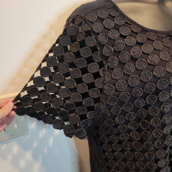 Charter club size xxl black top w/ lace dot overlay - Picture 2 of 5